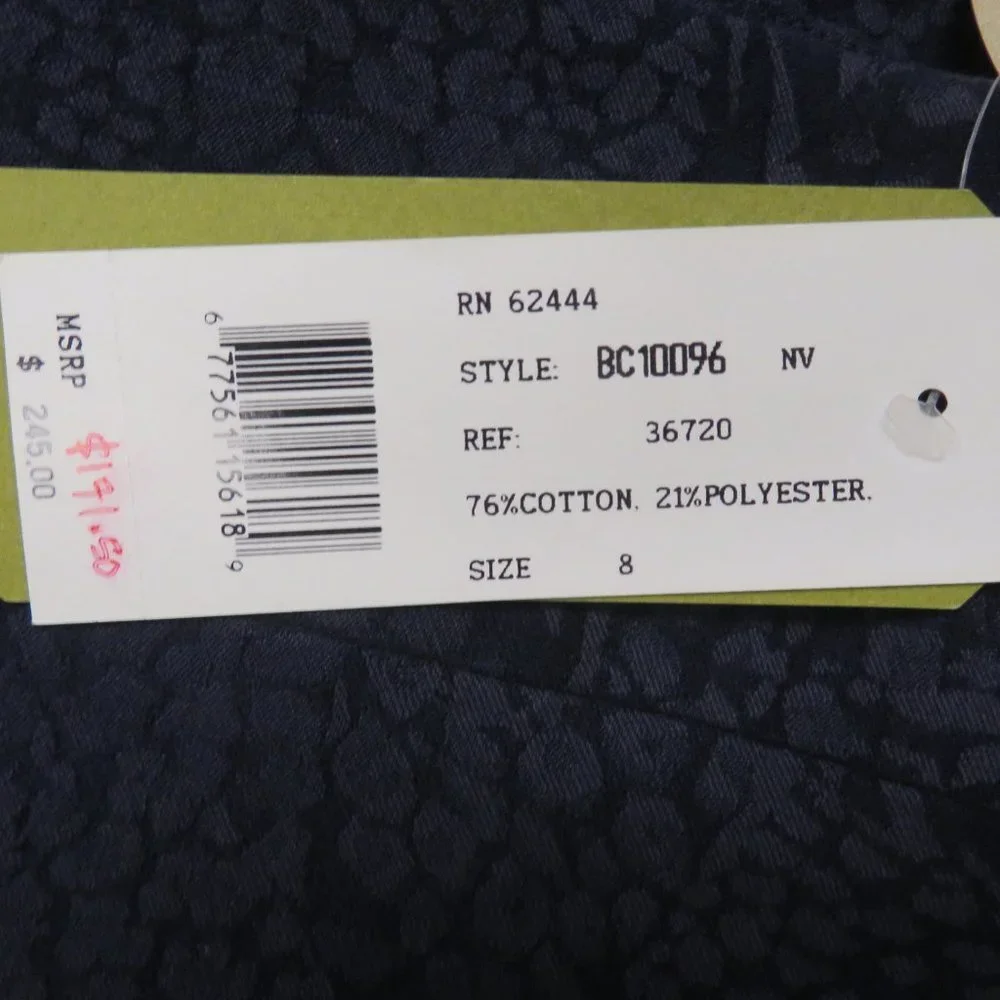 Nicole Miller Artelier Pants‎ Womens 8 Blue Cotton Blend NWT New $245 Dress Work